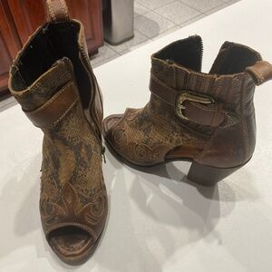 Free people liberty black brown python hailee boot 8.5